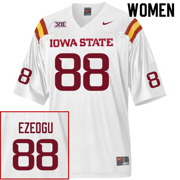 Women #88 Ikenna Ezeogu Iowa State Cyclones College Football Jerseys Sale-White - Click Image to Close
